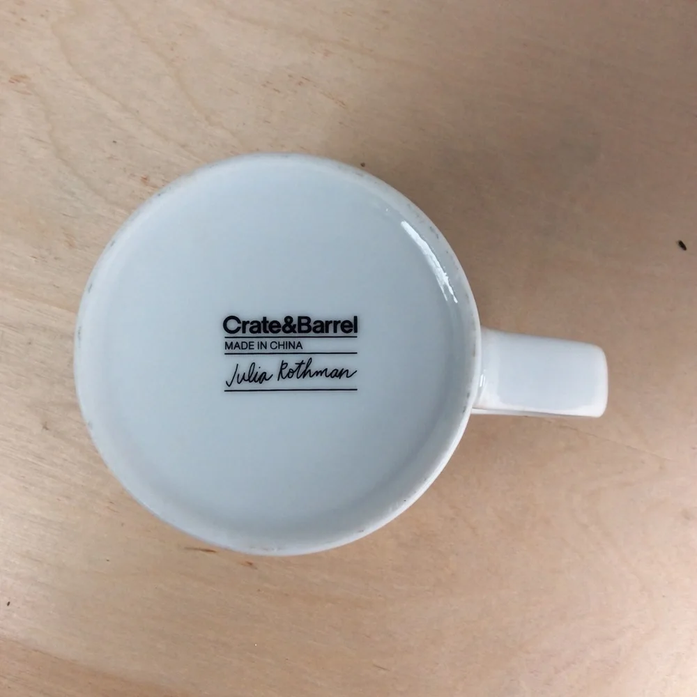 Crate & Barrel Christmas Tree Coffee Mug Julia Rothman Modern Style Red Green